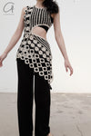 SWAYING/KNIT Embroidered Crochet Tank Top with Bandeau SW22SST58 White/Black